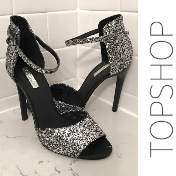 topshop silver heels